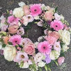 Pastel wreath tribute