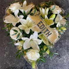 White and gold heart