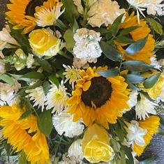 sunflower casket spray